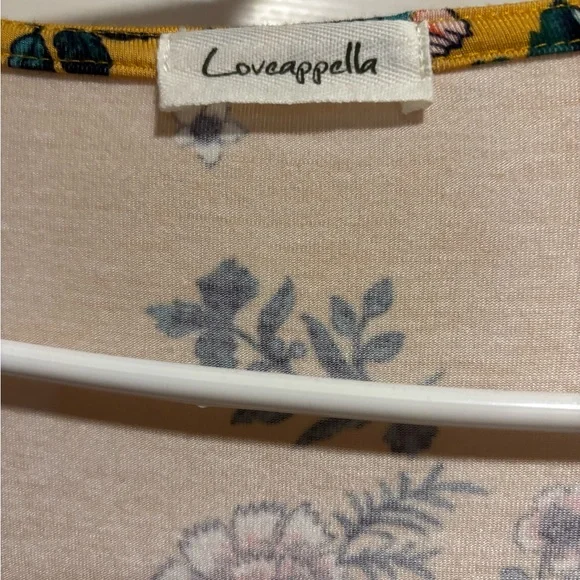 Loveappella Mustard Floral Wrap Top | Boho Tie Blouse - Picture 7 of 7